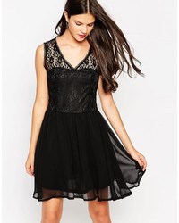Girls On Film Fit And Flare Dress With Lace Inserts