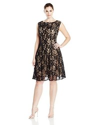 Julian Taylor Plus Size Rose Lace Fit And Flare Dress