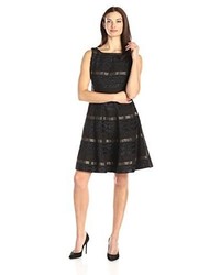 Julian Taylor Sleeveless Fit And Flare Party Dress With Lace Detail