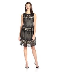 Julian Taylor Sleeveless Lace Detail Fit And Flare Dress