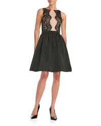 Ivanka Trump Lace Accented Fit And Flare Dress