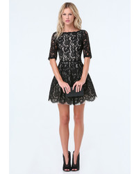 Bebe Lace Fit Flare Dress