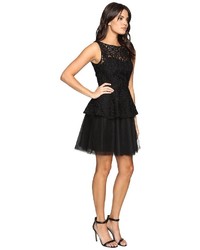 Adrianna Papell Lace Peplum Dress W Full Netted Skirt Dress