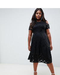 Lovedrobe Lace Skater Dress With Sheer Panels