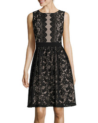 London Times London Style Collection Sleeveless Lace Fit And Flare Dress