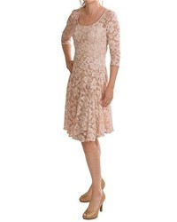 Chetta B Magic Waist Stretch Lace Dress 34 Sleeve