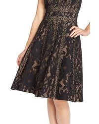 Tadashi Shoji Mixed Lace Fit Flare Dress