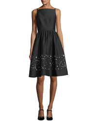 Kate Spade New York Lace Panel Bateau Neck Sleeveless Fit And Flare Dress