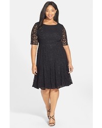 Adrianna Papell Plus Size Lace Fit Flare Dress
