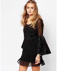 Band of Gypsies Velvet And Lace Swing Dress