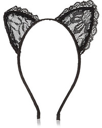 River Island Black Lace Cat Ears Hair Band