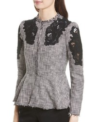 Rebecca Taylor Lace Inset Tweed Jacket