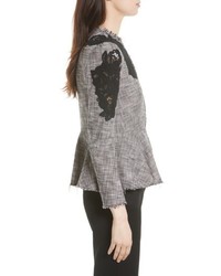 Rebecca Taylor Lace Inset Tweed Jacket