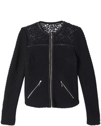 Rebecca Taylor Quilted And Lace Jacquard Jacket