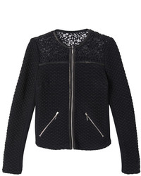 Rebecca Taylor Quilted And Lace Jacquard Jacket