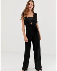 In The Style Billie Faiers Lace Plunge Jumpsuit