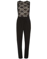 Dorothy Perkins Blush And Black Lace Jumpsuit