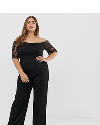 Club L London Plus Club L Plus Crochet Sleeve Jumpsuit