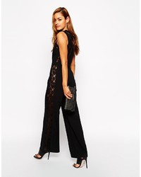 Asos Collection Jumpsuit With Lace Side Panel