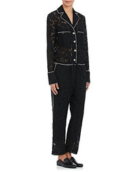 Robert Rodriguez Cotton Blend Lace Pajama Jumpsuit