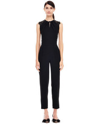 Rebecca Taylor Crepe And Lace Jumpsuit