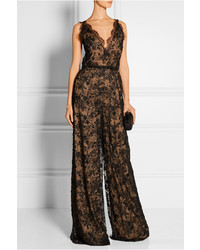 Marchesa Embellished Lace And Tulle Jumpsuit