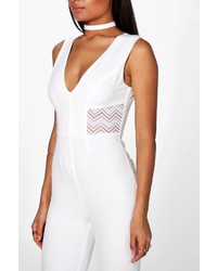 Boohoo Emily Lace Inset Jumpsuit