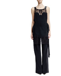 Givenchy Lace Inset Backless Jumpsuit Black