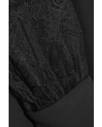 Elie Saab Lace Paneled Crepe Jumpsuit Black