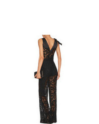 Alexis Oscar Embroidered Lace Satin Paneled Jumpsuit
