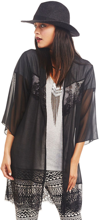 Wet Seal Lacey Duster Kimono, $28 | Wet Seal | Lookastic