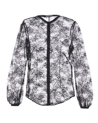 Alexander McQueen Chantilly Lace Long Sleeved Blouse