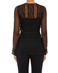 Dolce & Gabbana Chiffon Crossover Front Blouse Black Size 38 It