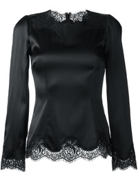 Dolce & Gabbana Lace Trim Fitted Blouse