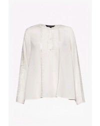 French Connection Polly Plains Lace Insert Blouse