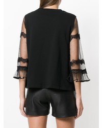 McQ Alexander McQueen Lace Sleeves Top