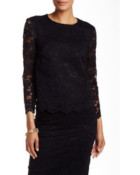 Nicole Miller Long Sleeve Lace Blouse