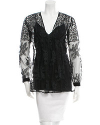 Burberry Prorsum Lace Long Sleeve Blouse W Tags