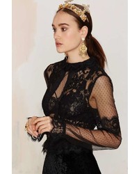 Nasty Gal Drawn To Scallop Lace Blouse