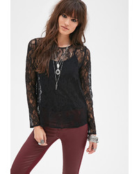 Forever 21 Floral Lace Blouse