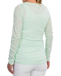Specially Made Stretch Lace Shirt Scoop Neck Long Sleeve