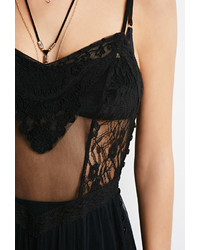 Forever 21 Embroidered Mesh Maxi Dress