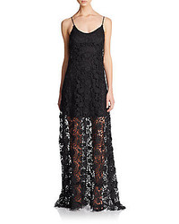 Floral Lace Overlay Maxi Dress