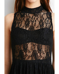 Forever 21 High Neck Lace Maxi Dress