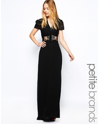 Jarlo Petite Kelly Maxi Dress With Cap Sleeve And Lace Insert