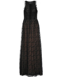 Jason Wu Ruched Lace Maxi Dress Black