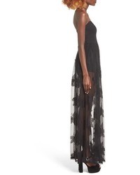 Leith Strapless Lace Maxi Dress