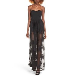 Leith Strapless Lace Maxi Dress