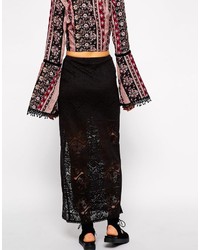 Band Of Gypsies Lace Maxi Skirt With Thigh Split