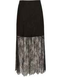 River Island Black Layered Lace Maxi Skirt